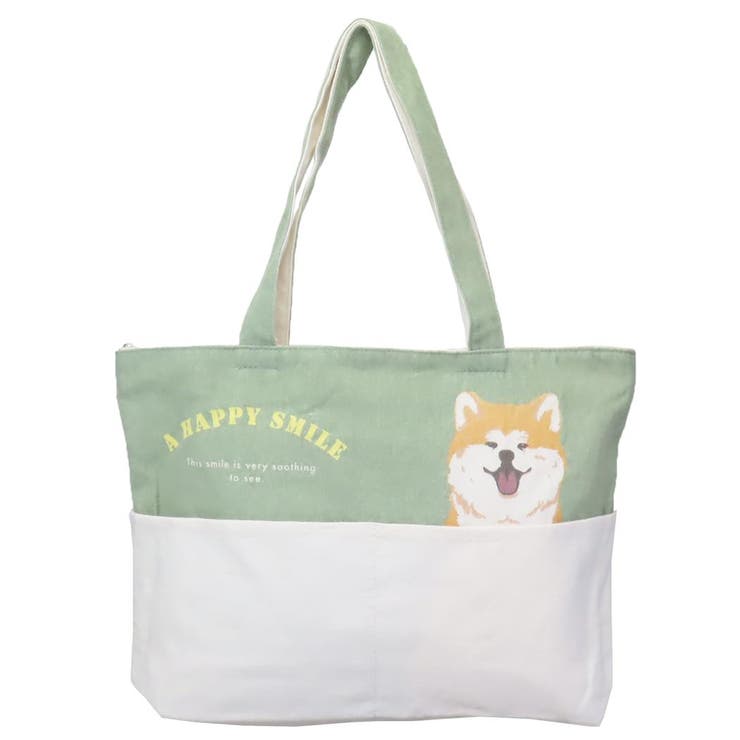 トートバッグ ファスナー付きポケット横型トートバッグ きなこ | cinemacollection | 詳細画像1 