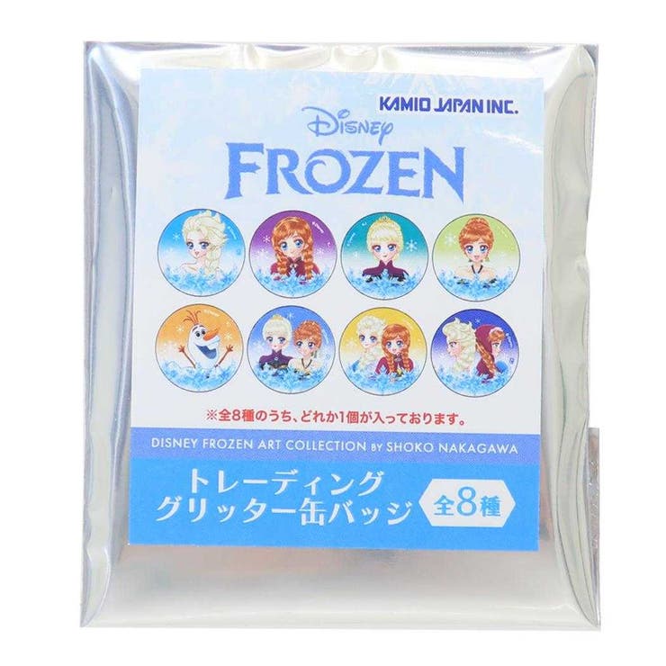 アナと雪の女王x中川翔子 缶バッジ トレーディンググリッター缶バッチ