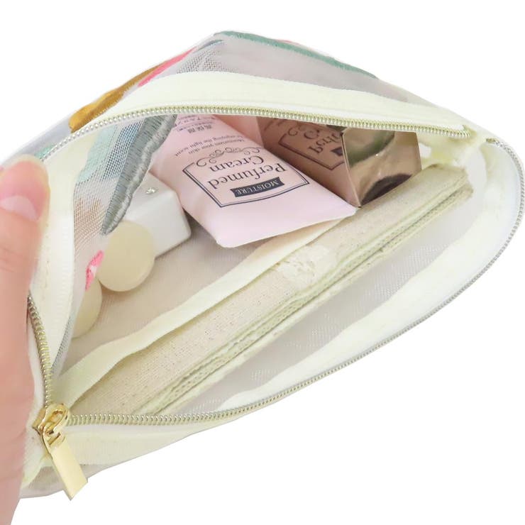 ムラタトモコ コスメポーチ 刺繍メッシュポーチ | cinemacollection | 詳細画像3 