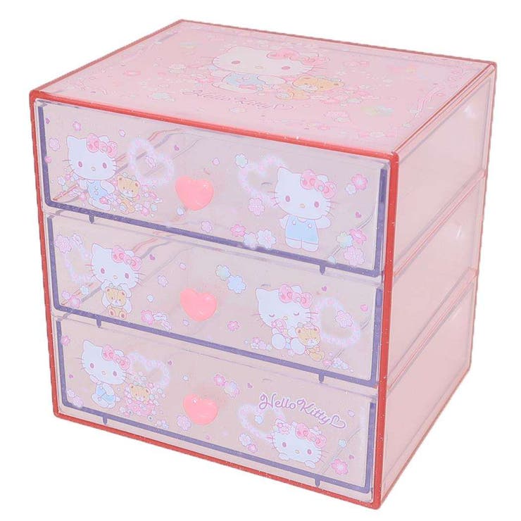 ハローキティ 卓上収納 3段チェスト | cinemacollection | 詳細画像1 
