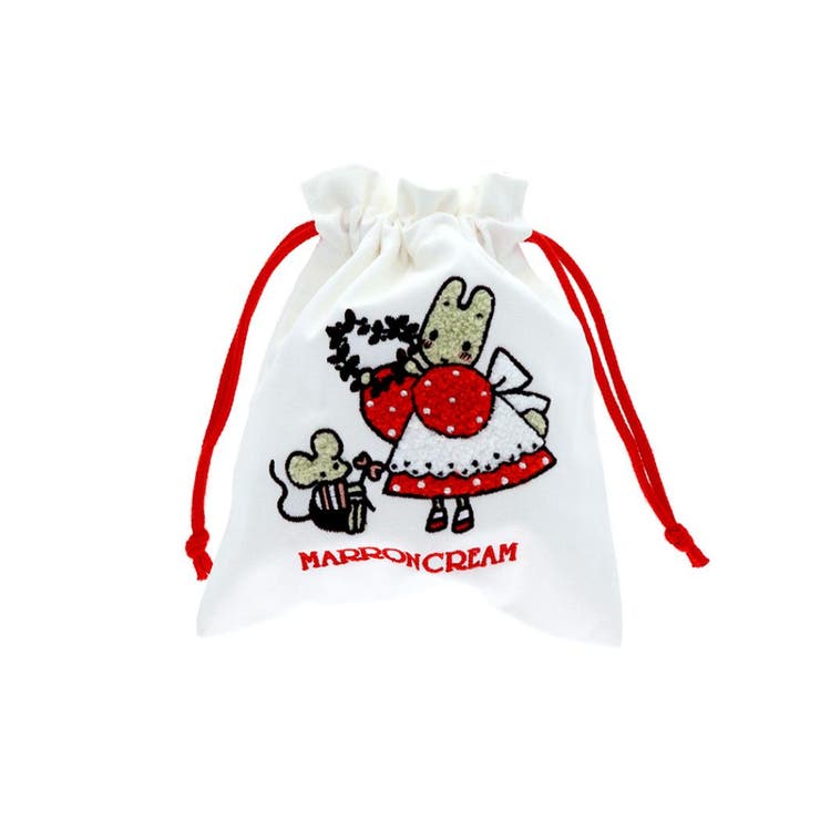マロンクリーム 巾着袋 サガラ刺繍巾着 | cinemacollection | 詳細画像3 