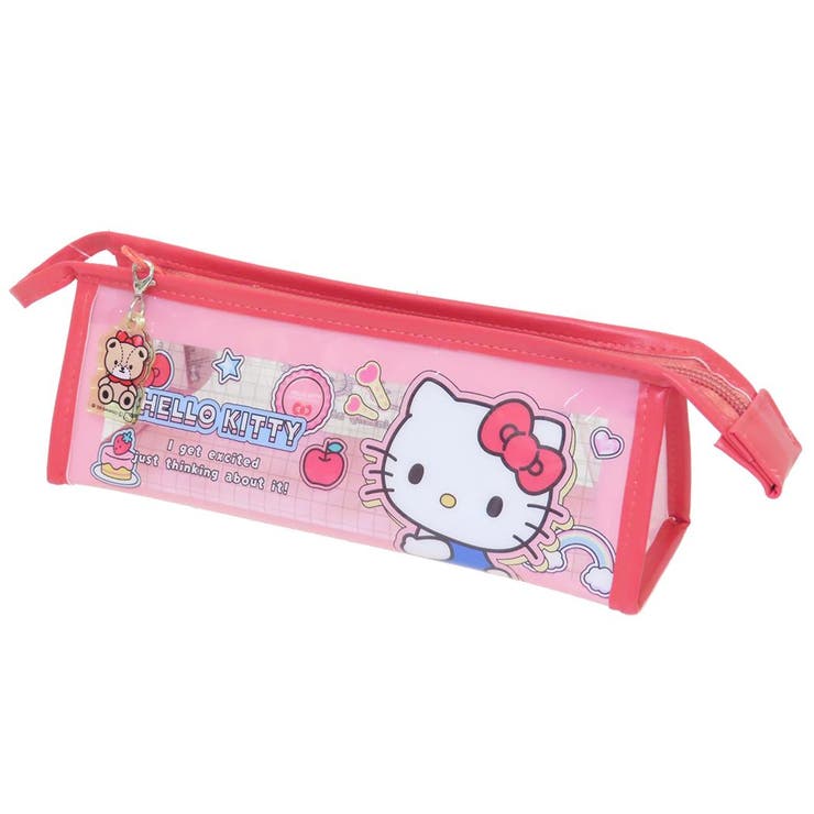 ハローキティ ペンケース チャーム付きフチイロペンポーチ[品番