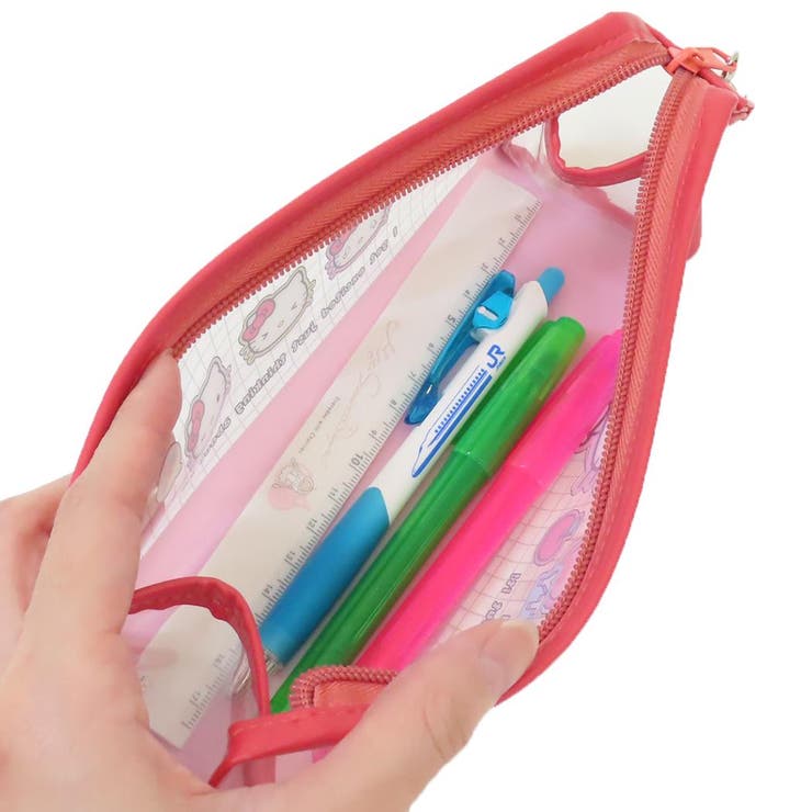 ハローキティ カメリアペンポーチ ピンク ローズチャーム付き ハローキティ カメリアペンポーチ ピンク ローズチャーム付き ハロー