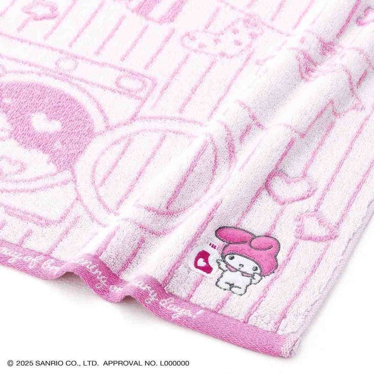 マイメロディ ロングタオル 無撚糸フルフィーコットンフェイスタオル | cinemacollection | 詳細画像2 