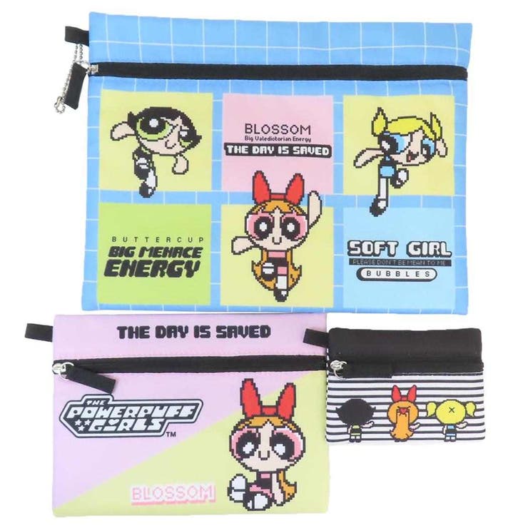 パワーパフガールズ 平ポーチ大中小3点セット 3連ポーチ | cinemacollection | 詳細画像1 