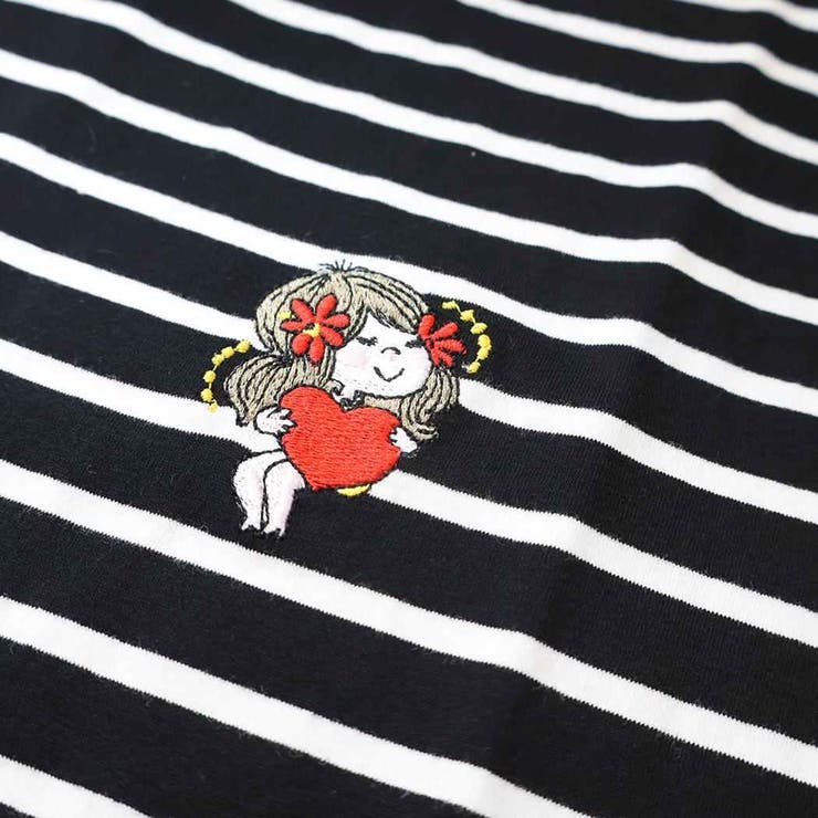 水森亜土 Tシャツ 刺繍ボーダーロンT | cinemacollection | 詳細画像3 