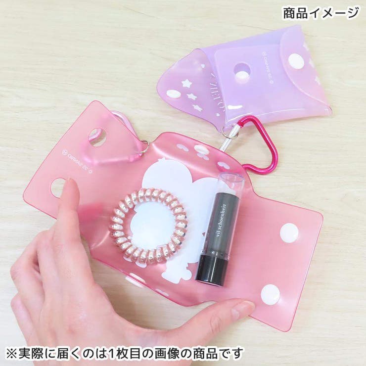 マイメロディ＆クロミ ミニポーチ ハートカラビナクリアマルチケースSS | cinemacollection | 詳細画像3 