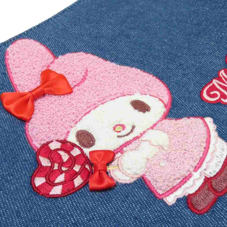 マイメロディ コスメポーチ デニムサガラ刺繍フラットポーチ | cinemacollection | 詳細画像4 
