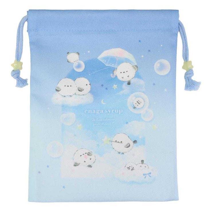 巾着袋 ビーズ付きマチつききんちゃくポーチ エナガシロップ | cinemacollection | 詳細画像1 