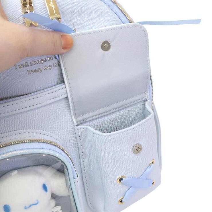 シナモロール リュック 合皮チェック2ポケットぬい付ミニデイパック | cinemacollection | 詳細画像4 