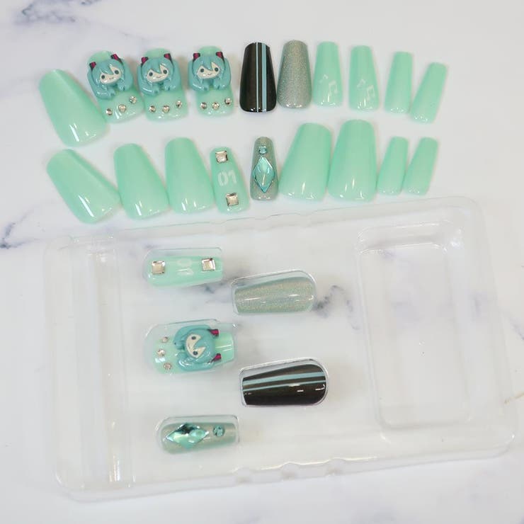 初音ミク ネイルチップ ロングネイルチップ ネイルアート 付け爪 サンタン | cinemacollection | 詳細画像2 