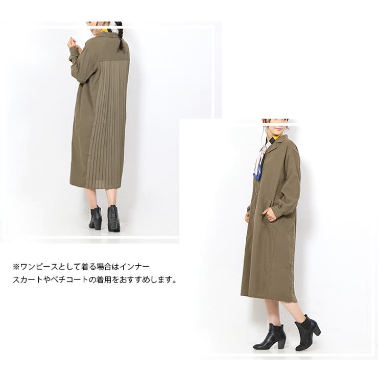 バックプリーツオープンカラーシャツワンピースコート アウター ワンピース 秋冬 品番 Crcw Citrine Chakra シトリンチャクラ のレディースファッション通販 Shoplist ショップリスト