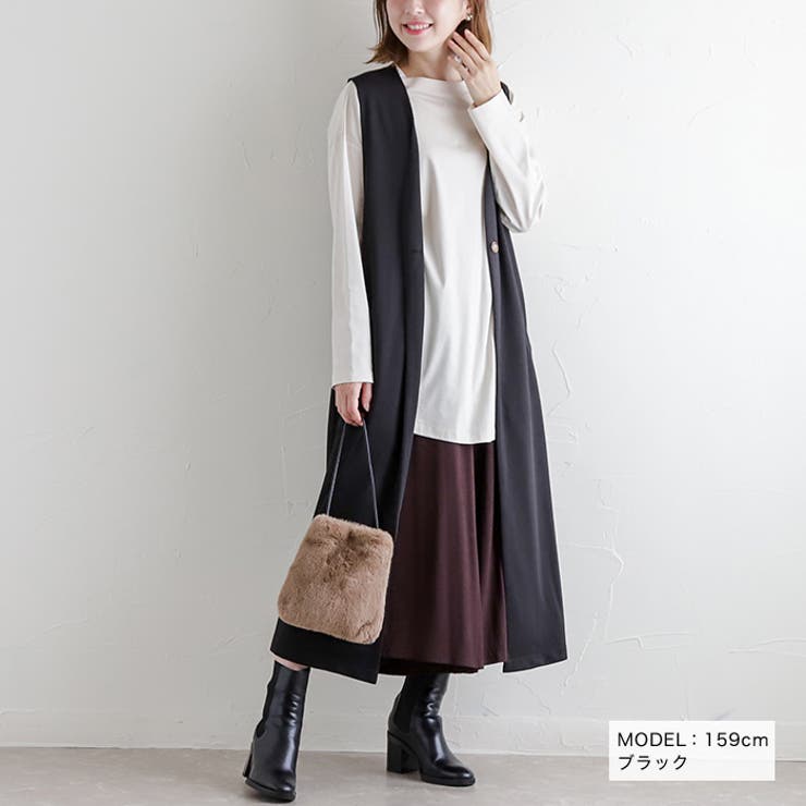 ロングジレ◇ベスト ジレ ロングベスト[品番：CRCW0004577]｜CITRINE
