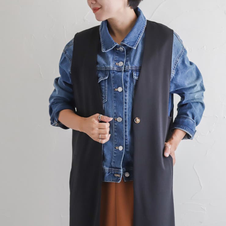 ロングジレ◇ベスト ジレ ロングベスト[品番：CRCW0004577]｜CITRINE