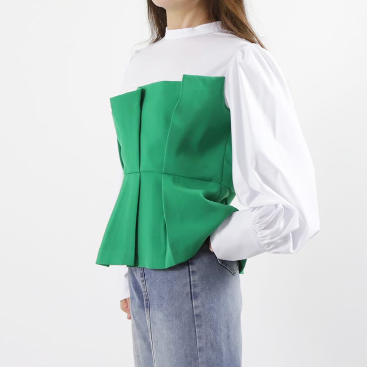 セール】ビスチェレイヤードブラウス / Bustier Layered Blouse