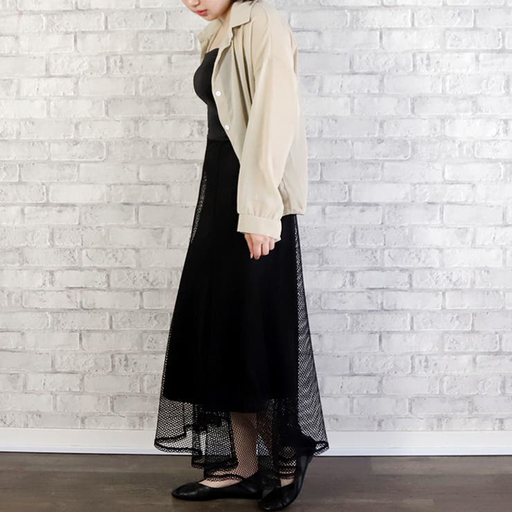 メッシュ＆レース2Wayマキシスカート◆ロングスカート 2Way ワンピース | CITRINE Chakra | 詳細画像10 