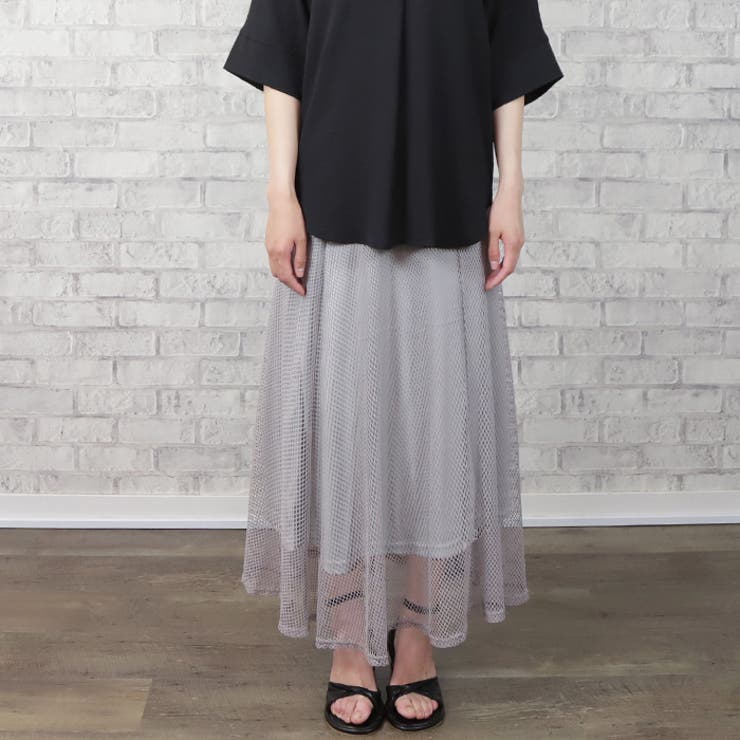 メッシュ＆レース2Wayマキシスカート◆ロングスカート 2Way ワンピース | CITRINE Chakra | 詳細画像15 