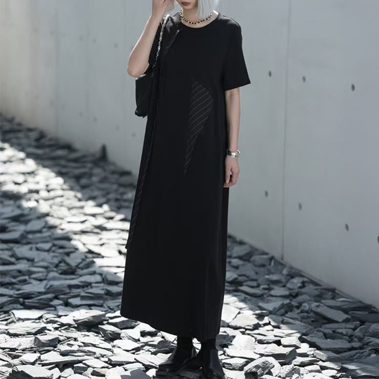 カジュアルシックロングワンピース◇ロングワンピース 半袖