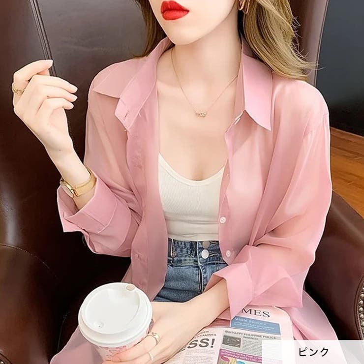 長袖シアーシャツ◆シャツ ブラウス 透け感 | CITRINE Chakra | 詳細画像18 