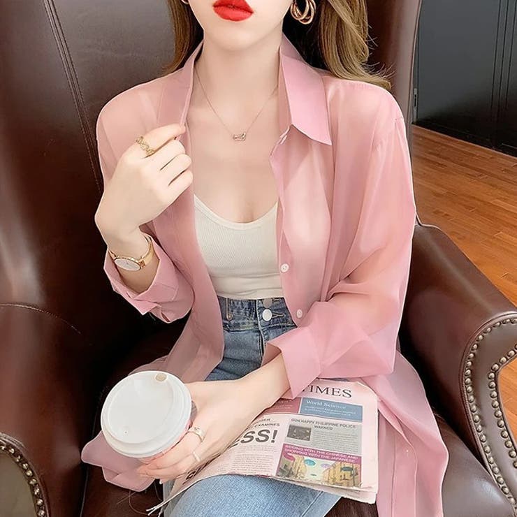 長袖シアーシャツ◆シャツ ブラウス 透け感 | CITRINE Chakra | 詳細画像20 