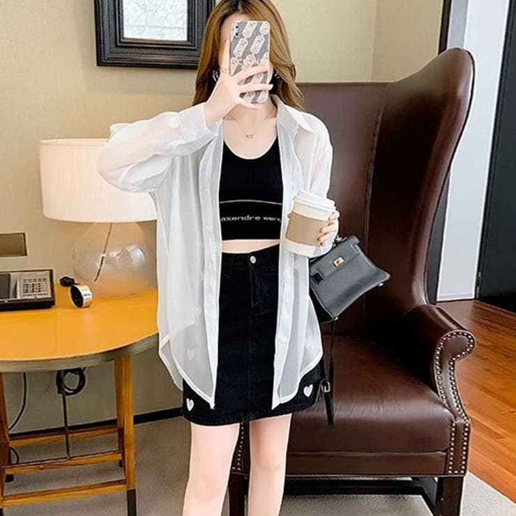 長袖シアーシャツ◆シャツ ブラウス 透け感 | CITRINE Chakra | 詳細画像7 