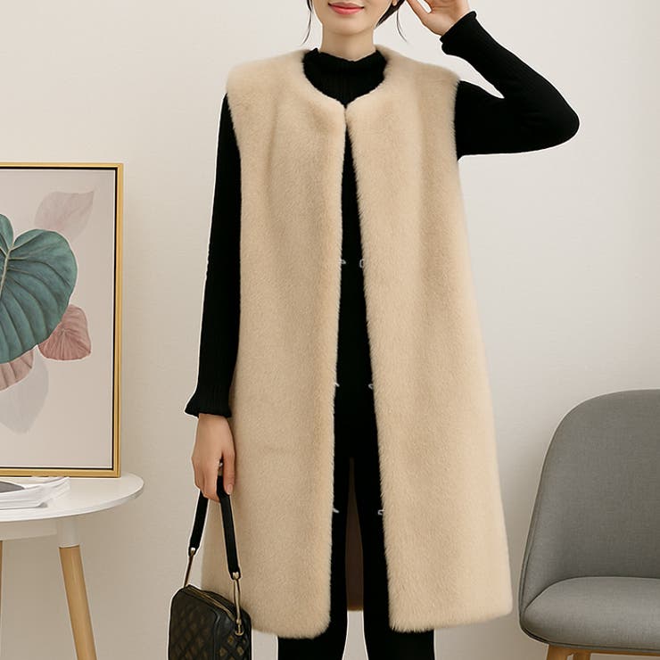 エコファーロングベスト◆ファーベスト ロングベスト ベスト | CITRINE Chakra | 詳細画像7 