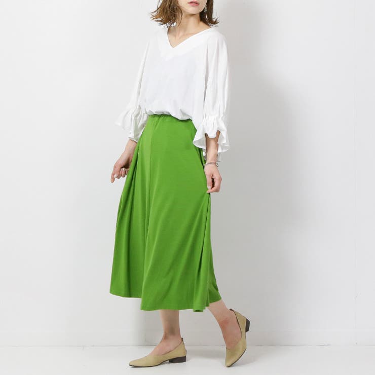 25h19 新品 ロシャス プリーツスカート フレアスカート シルクスカート M ステッチフレアスカート | JILL by JILL STUART（ジル バイ ジル