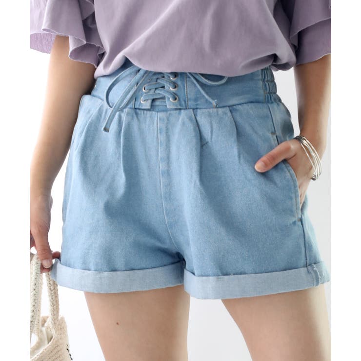 00s 希少 LIZLISA コットンレース&フリル デニムショートパンツ 00s 希少 LIZLISA コットンレース&フリル デニムショートパンツ