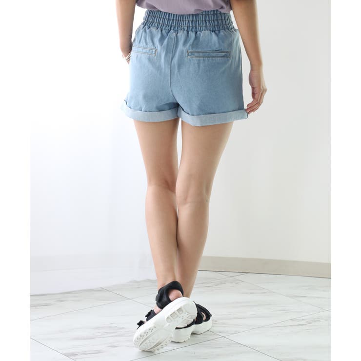 デニム✭ショート丈短パン★ワンポイントでお洒落に✔️夏季にもぴったり！ GYDA ジェイダ デニム ショートパンツ ハイウエスト JUBEYO