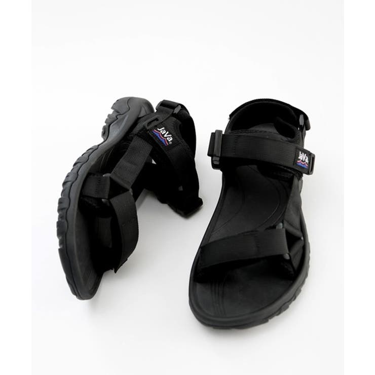 Javaジャバコラボ フラットベルクロスポーツサンダル ストラップあり