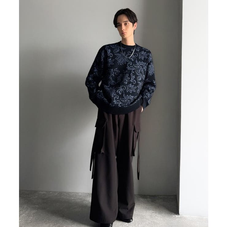【classical origin】視線を奪う、ジャガード花柄ニット Jacqu… | Classical Elf Men | 詳細画像8 