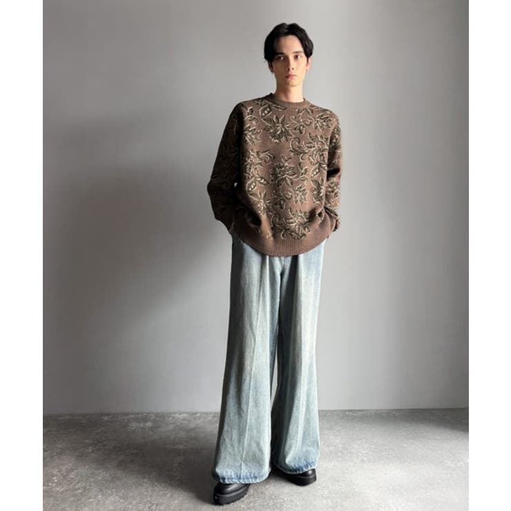 【classical origin】視線を奪う、ジャガード花柄ニット Jacqu… | Classical Elf Men | 詳細画像13 