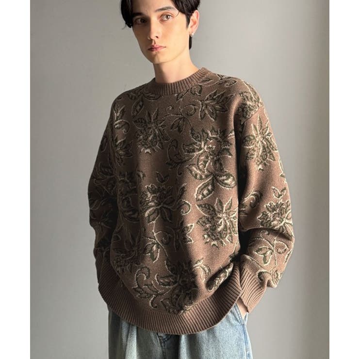 【classical origin】視線を奪う、ジャガード花柄ニット Jacqu… | Classical Elf Men | 詳細画像15 