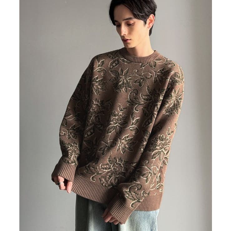 【classical origin】視線を奪う、ジャガード花柄ニット Jacqu… | Classical Elf Men | 詳細画像16 
