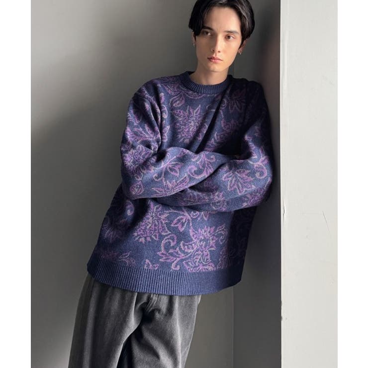 【classical origin】視線を奪う、ジャガード花柄ニット Jacqu… | Classical Elf Men | 詳細画像18 