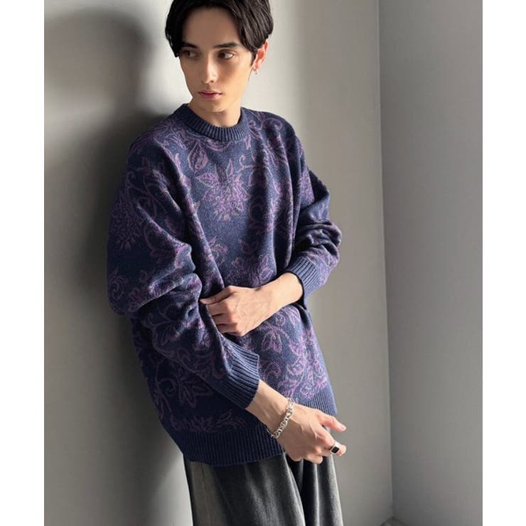 【classical origin】視線を奪う、ジャガード花柄ニット Jacqu… | Classical Elf Men | 詳細画像21 