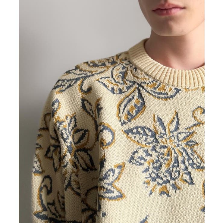 【classical origin】視線を奪う、ジャガード花柄ニット Jacqu… | Classical Elf Men | 詳細画像23 