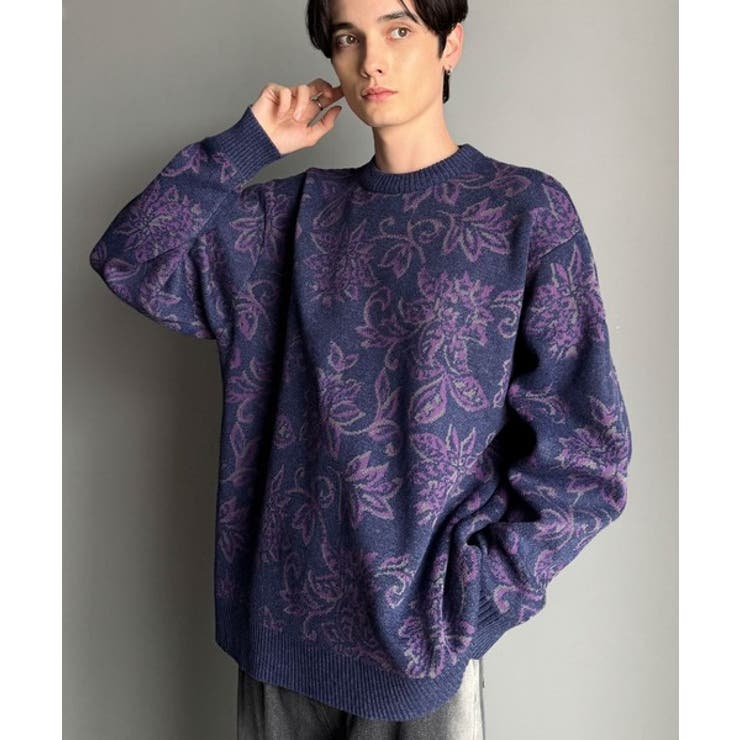 【classical origin】視線を奪う、ジャガード花柄ニット Jacqu… | Classical Elf Men | 詳細画像26 