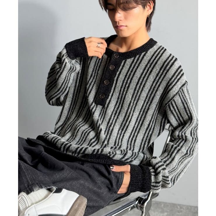 ヘンリーストライプニット Henley Striped | Classical Elf Men | 詳細画像8 