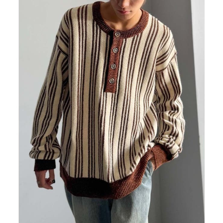 ヘンリーストライプニット Henley Striped | Classical Elf Men | 詳細画像12 