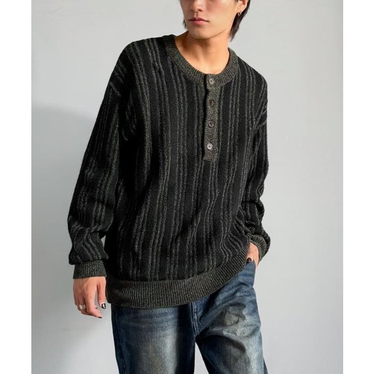 ヘンリーストライプニット Henley Striped | Classical Elf Men | 詳細画像3 