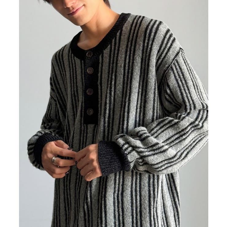 ヘンリーストライプニット Henley Striped | Classical Elf Men | 詳細画像6 