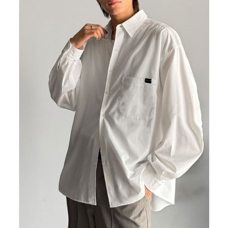 オフホワイト | 【Classical Origin】ゆとりを着る。ネーム付き胸ポケットビッグシャ… | Classical Elf Men