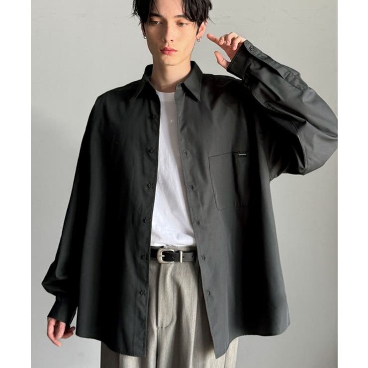 チャコール | 【Classical Origin】ゆとりを着る。ネーム付き胸ポケットビッグシャ… | Classical Elf Men