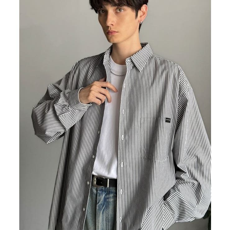 ブラックストライプ | 【Classical Origin】ゆとりを着る。ネーム付き胸ポケットビッグシャ… | Classical Elf Men