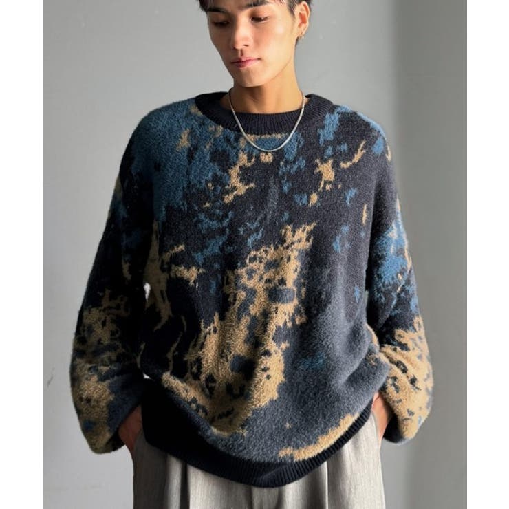 ニュアンス柄Wジャガードシャギーニット Nuanced Pattern | Classical Elf Men | 詳細画像19 