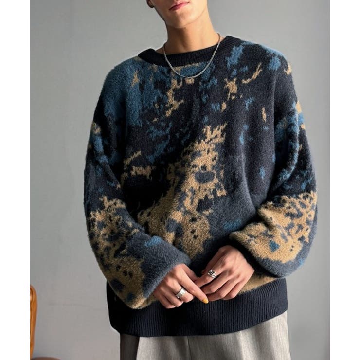 ニュアンス柄Wジャガードシャギーニット Nuanced Pattern | Classical Elf Men | 詳細画像20 