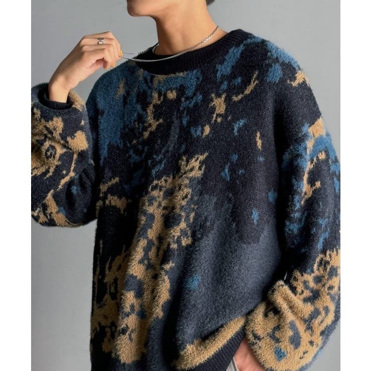 ニュアンス柄Wジャガードシャギーニット Nuanced Pattern | Classical Elf Men | 詳細画像21 