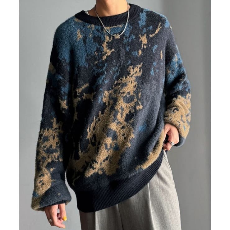 ニュアンス柄Wジャガードシャギーニット Nuanced Pattern | Classical Elf Men | 詳細画像23 