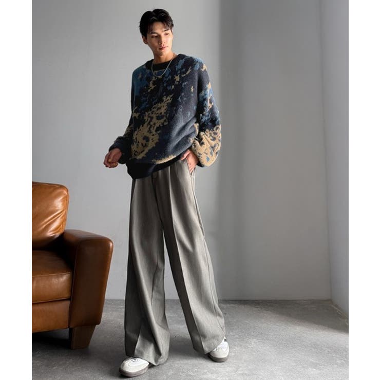 ニュアンス柄Wジャガードシャギーニット Nuanced Pattern | Classical Elf Men | 詳細画像24 